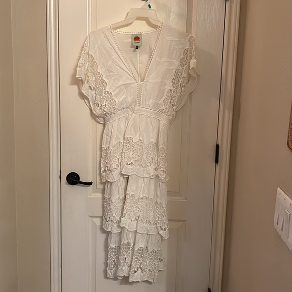 Farm Rio Elegant White Lace Dress - Picture 2 of 5